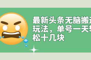 (2669期)最新头条无脑搬运玩法,单号一天轻松十几块【视频教程+搬运软件】