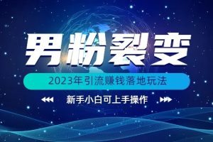 (价值1980)2023年最新男粉裂变引流赚钱落地玩法，新手小白可上手操作