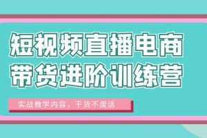 短视频直播电商带货进阶训练营：实战教学内容，干货不废话！