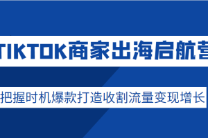 TIKTOK商家出海启航营，把握时机爆款打造收割流量变现增长