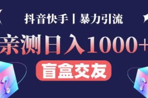 日收益1000+的交友盲盒副业丨有手就行的抖音快手暴力引流