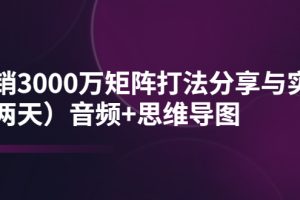 某线下培训：月销3000万矩阵打法分享与实操（两天）音频+思维导图