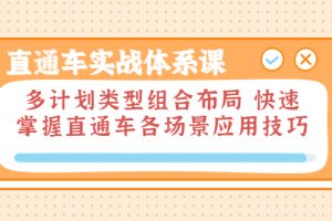 直通车实战体系课：多计划类型组合布局 快速掌握直通车各场景应用技巧