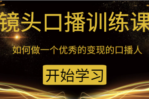 镜头口播训练课：如何做一个优秀的变现的口播人（34节视频课）