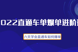 2022直通车爆单进阶班2.0，六天学会如何通过直通车爆单（价值998元）