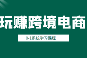 玩赚跨境电商之0基础课程，0-1系统学习课程（20节视频课）