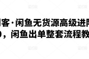 赋闲创客·闲鱼无货源高级进阶卖货5.0,闲鱼出单整套流程教程