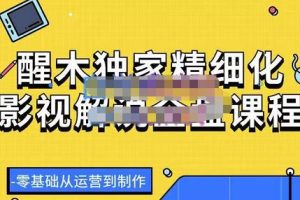 醒木独家精细化影视解说全盘课程,零基础从运营到制作