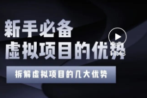 拆解虚拟项目5大优势，0基础教你打造月入上万虚拟店铺！（无水印）