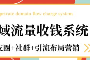 私域流量收钱系统课程（朋友圈+社群+引流布局营销）12节课完结