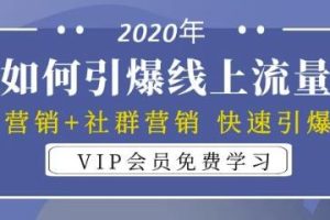 2020年如何引爆线上流量：场景营销+社群营销快速引爆流量（3节视频课）
