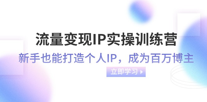 流量变现IP实操训练营：新手也能打造个人IP，成为百万 博主（46节课）