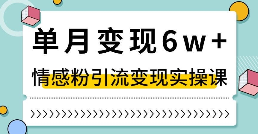 单月变现6W+，抖音情感粉引流变现实操课，小白可做，轻松上手，独家赛道【揭秘】