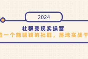 （9349期）社群变现实操营，打造一个能赚钱的社群，落地实战干货，尤其适合知识变现