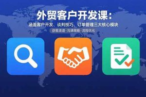 （15793期）外贸客户开发课：涵盖客户开发、谈判技巧、订单管理三大核心模块
