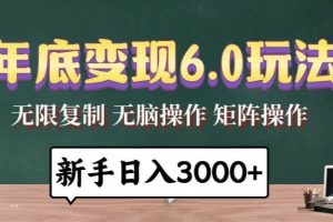 （13691期）年底变现6.0玩法，一天几分钟，日入3000+，小白无脑操作