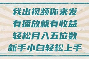 （13667期）不剪辑不直播不露脸，有播放就有收益，轻松月入五位数，新手小白轻松上手