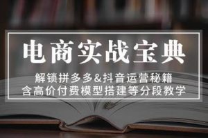 （13195期）电商实战宝典 解锁拼多多&抖音运营秘籍 含高价付费模型搭建等分段教学