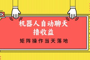 （12908期）机器人自动聊天撸收益，单机日入500+矩阵操作当天落地