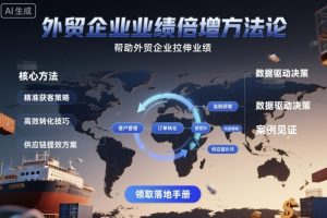 外贸企业业绩倍增方法论，帮助外贸企业拉伸业绩