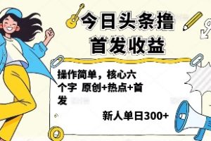 今日头条撸首发玩法，操作简单，新人一天3张+
