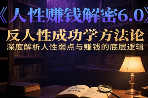 人性赚钱解密6.0，反人性成功学方法论，深度解析人性弱点与赚钱的底层逻辑