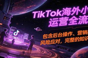 TikTok海外小店运营全流程，包含后台操作、营销推广、风险应对，完整的知识闭环