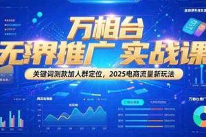 万相台无界推广实战课，关键词测款加人群定位，2025电商流量新玩法