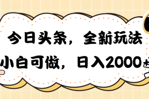 （10228期）今日头条新玩法掘金，30秒一篇文章，日入2000+