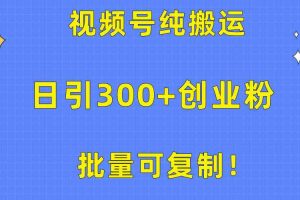 （10186期）批量可复制！视频号纯搬运日引300+创业粉教程！