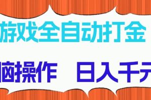 游戏全自动打金项目，无脑操作，日入千元，长期稳定收益