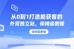 从0到1打造能获客的外贸独立站，保姆级教程