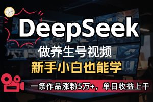 DeepSeek+既梦Ai生成养生视频，5分钟一条，条条爆款，轻松日入300+