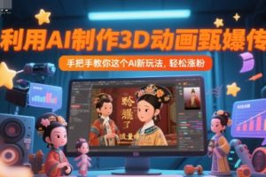 利用AI制作3D动画甄嬛传，流量爆了，手把手教你这个AI新玩法，轻松涨粉