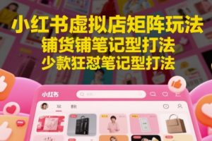 小红书虚拟店矩阵玩法，铺货铺笔记型打法，少款狂怼笔记型打法