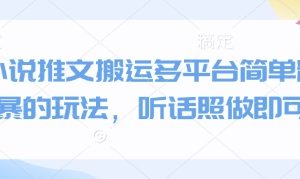 小说推文搬运多平台简单粗暴的玩法，听话照做即可