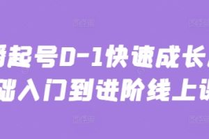 主播起号0-1快速成长从基础入门到进阶线上课