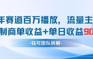 中老年赛道百万播放+流量主收益+定制收益，单日收益9张