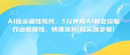 AI指尖萌娃视频,5分钟用AI教会你制作治愈萌娃,快速涨粉(附实操步骤)