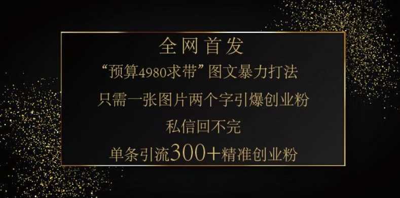 小红书神奇图片引流法,只需一张图,就能单条笔记凭借此方法,轻松引流 300 + 精准创业粉