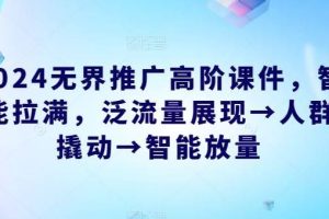 2024无界推广高阶课件，智能拉满，泛流量展现→人群撬动→智能放量
