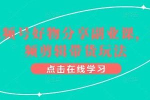 视频号好物分享副业课，视频剪辑带货玩法