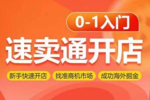 速卖通开店0-1入门，新手快速开店 找准商机市场 成功海外掘金