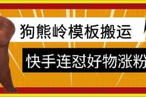 狗熊岭快手连怼技术，好物，涨粉都可以连怼