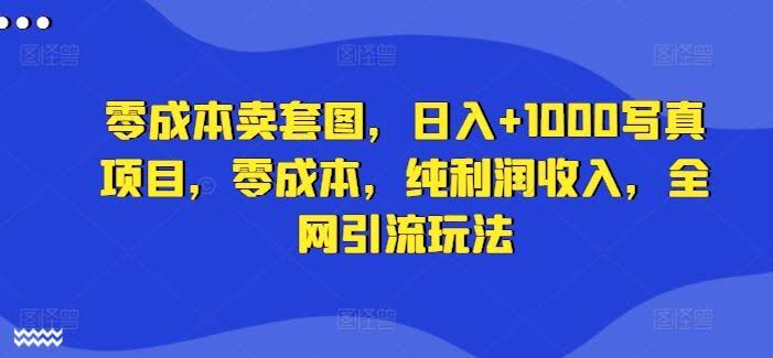 零成本卖套图,日入+1000写真项目,零成本,纯利润收入,全网引流玩法