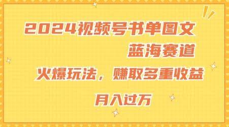 2024视频号书单图文蓝海赛道，火爆玩法，赚取多重收益，小白轻松上手，月入上万【揭秘】