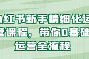 小红书新手精细化运营课程，带你0基础运营全流程