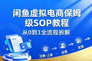 闲鱼虚拟电商，月入轻松过1W，保姆级SOP教程