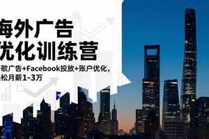 (16609期)海外广告优化训练营:谷歌广告+Facebook投放+账户优化,轻松月薪1-3万