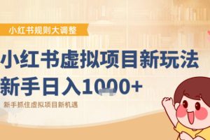 小红书虚拟项目变现课：抓住平台规则调整机遇